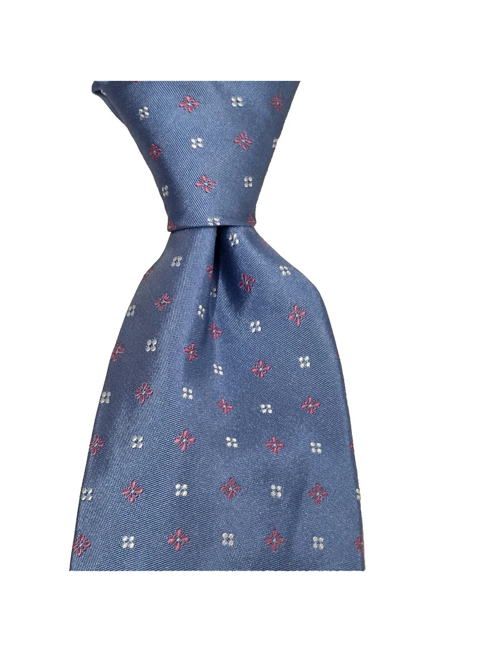Brooks Brothers New York makers Silk Men's Necktie  Floral Blue USA 58x3.1/4